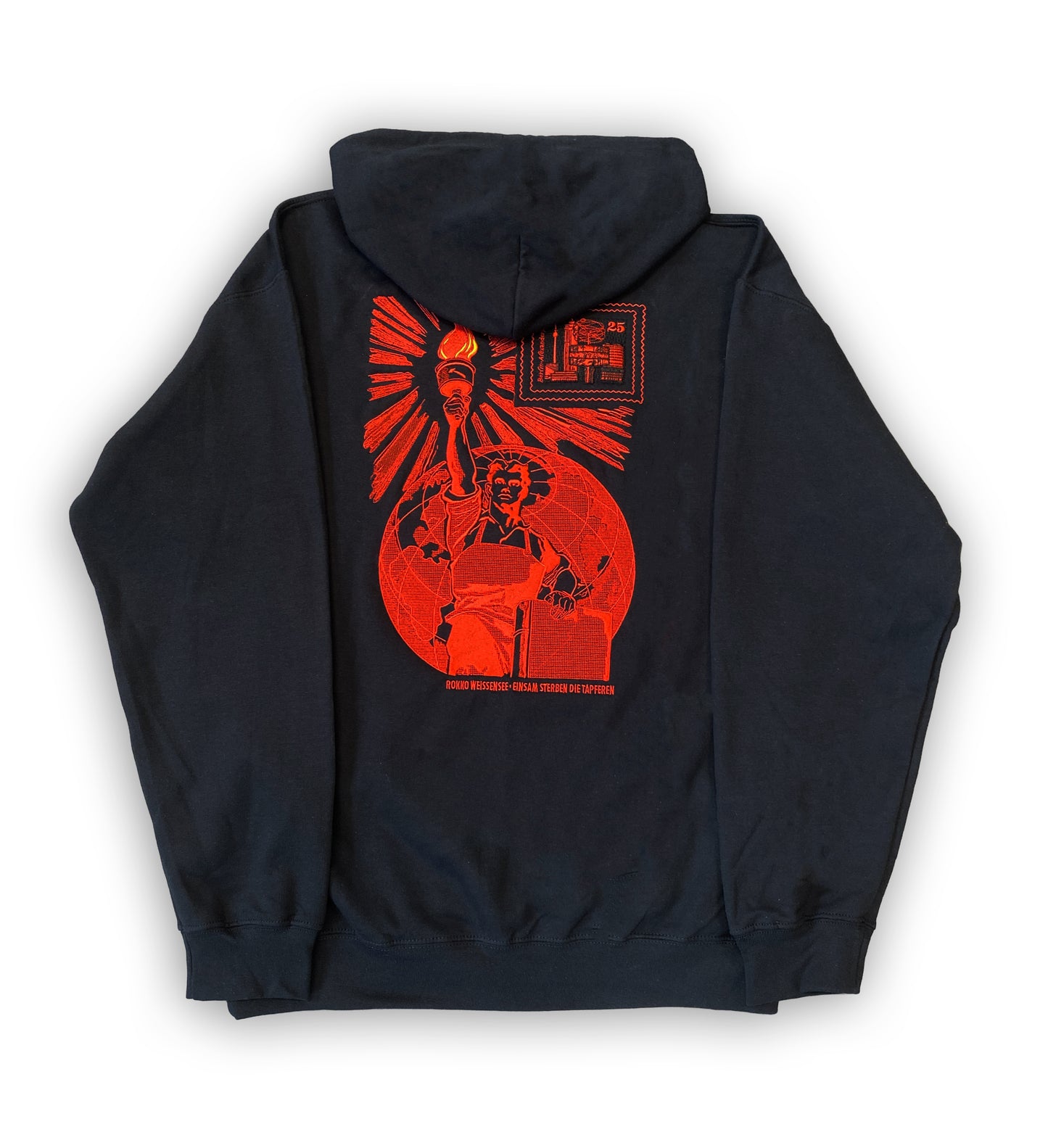 Rokko Weissensee - "Einsam sterben die Tapferen" Stick Hoodie (black/red)