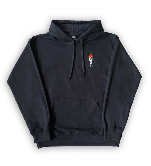 Rokko Weissensee - "Einsam sterben die Tapferen" Stick Hoodie (black/white)